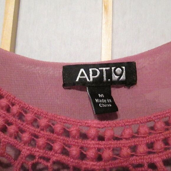 Apt 9 Paisley Peplum Lined Crochet Ruffle Blouse - Picture 3 of 6